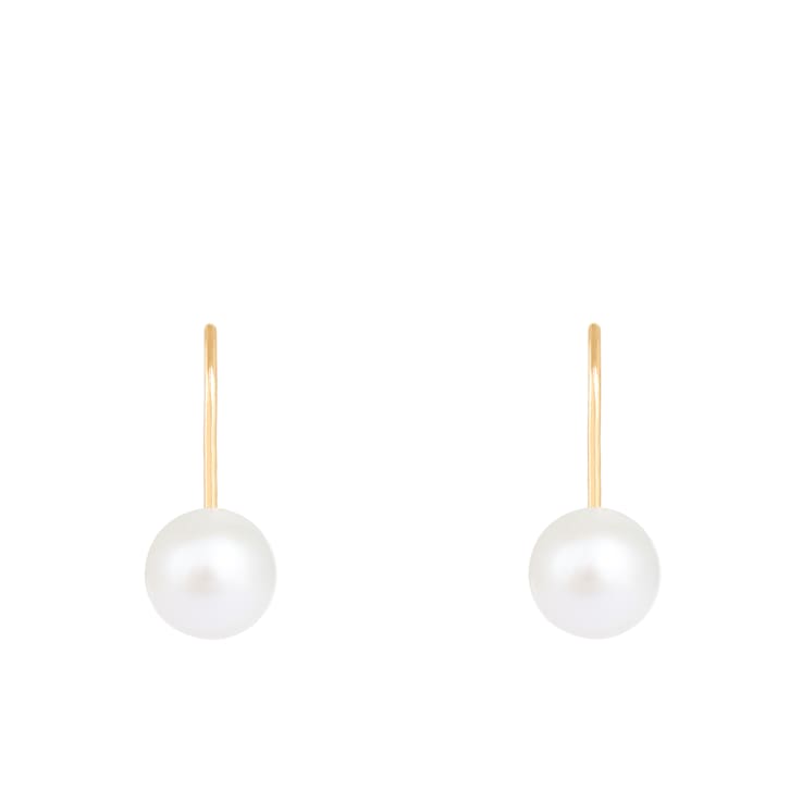 14k Yellow Gold Leverback 6-7mm Akoya Pearl Earrings