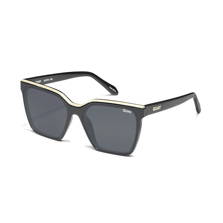 Quay Level Up Black Gold Square Frame / Smoke Lenses Sunglasses