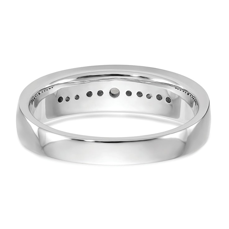 Rhodium Over 14K White Gold Lab Grown Diamond SI1/SI2, G H I, Men's Band