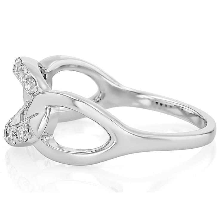 Lab-Grown Diamond Open Crossover Ring In Sterling Silver