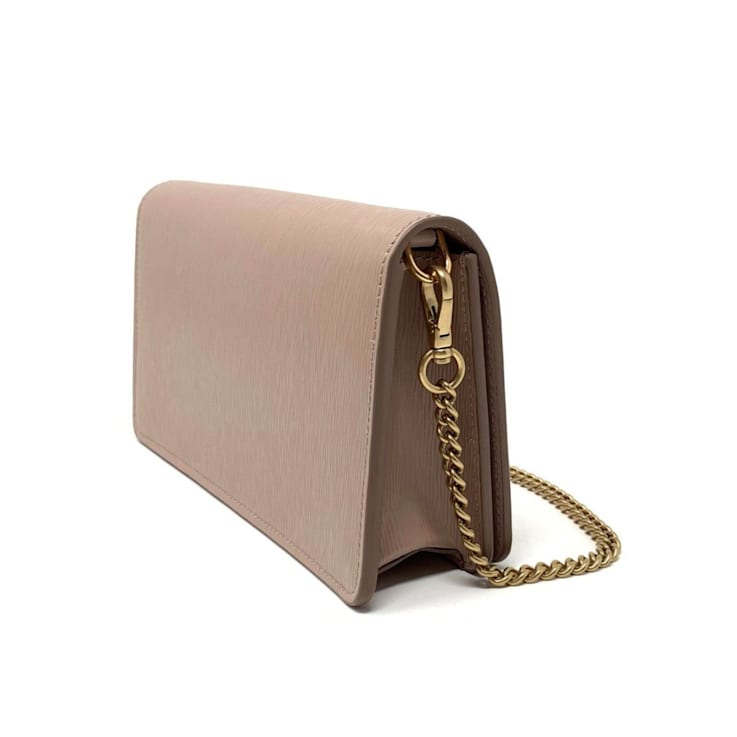 Prada Cipria Beige Vitello Move Leather Small Wallet on Chain Crossbody Bag 1CQ36A