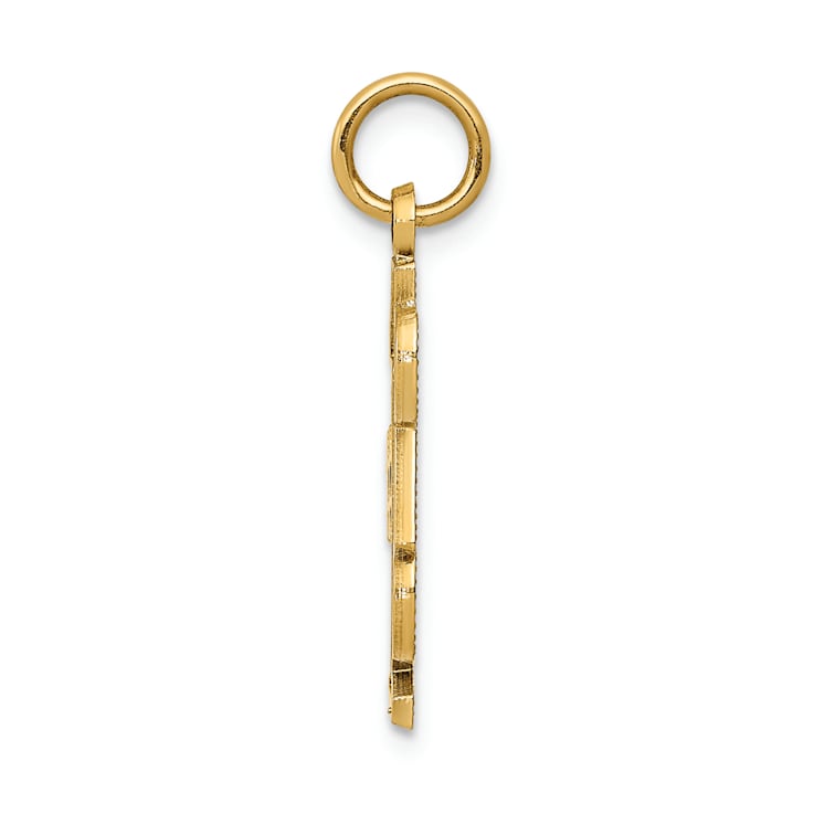 14k Yellow Gold Textured Number 1 Dad Pendant