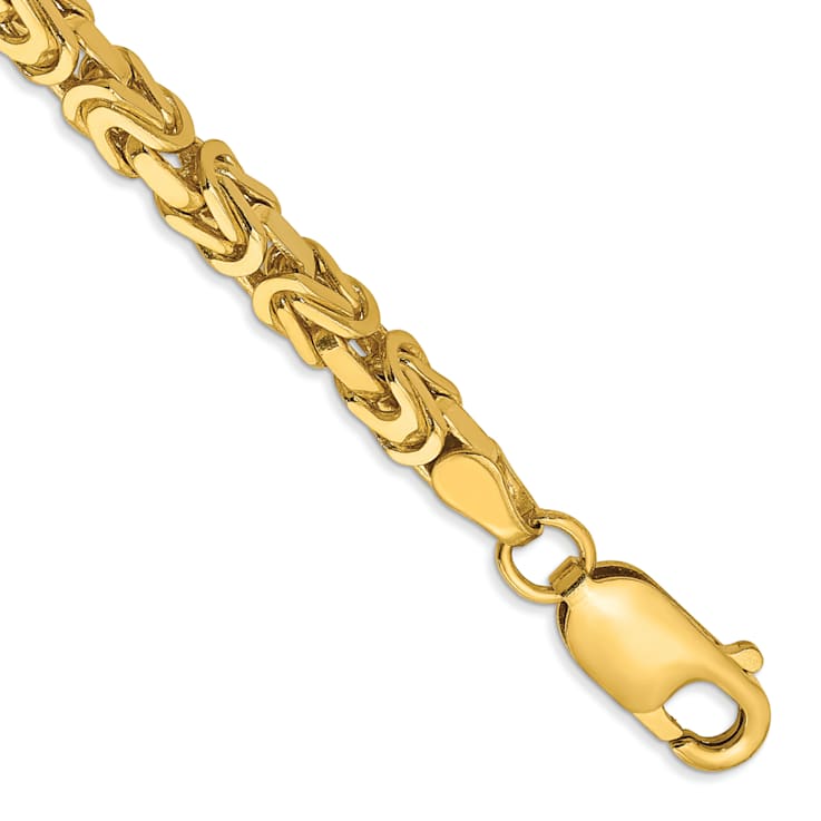 14K Yellow Gold 3.25mm Byzantine Chain Bracelet - 12CQ3A