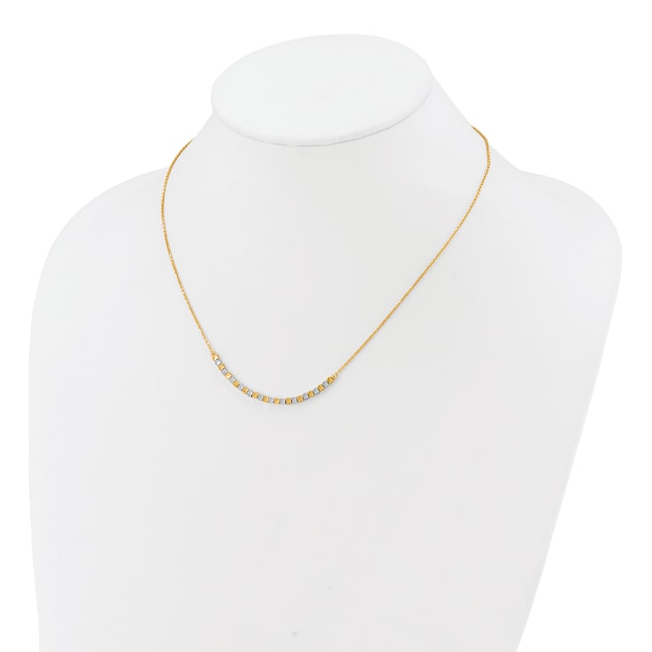 14K Two-tone Beaded 18-inch Necklace