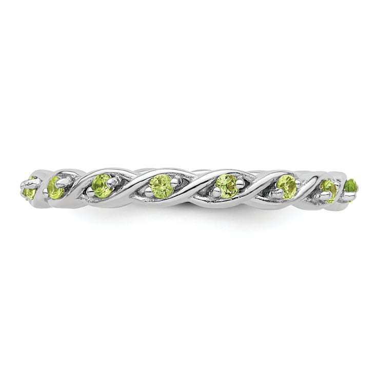 Sterling Silver Stackable Expressions Peridot Ring 0.25ctw