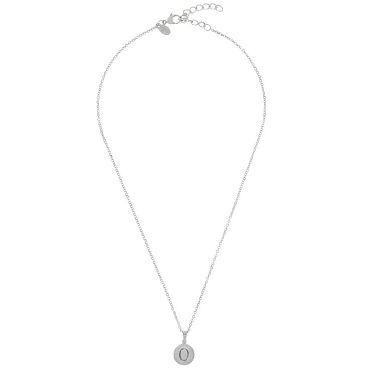 Initial O Charm Pendant Necklace In Silver-Tone