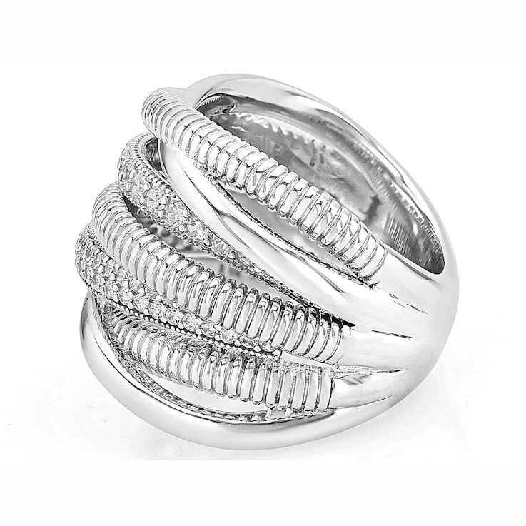 Judith Ripka Jubilee Seven-Band Ring In Sterling Silver