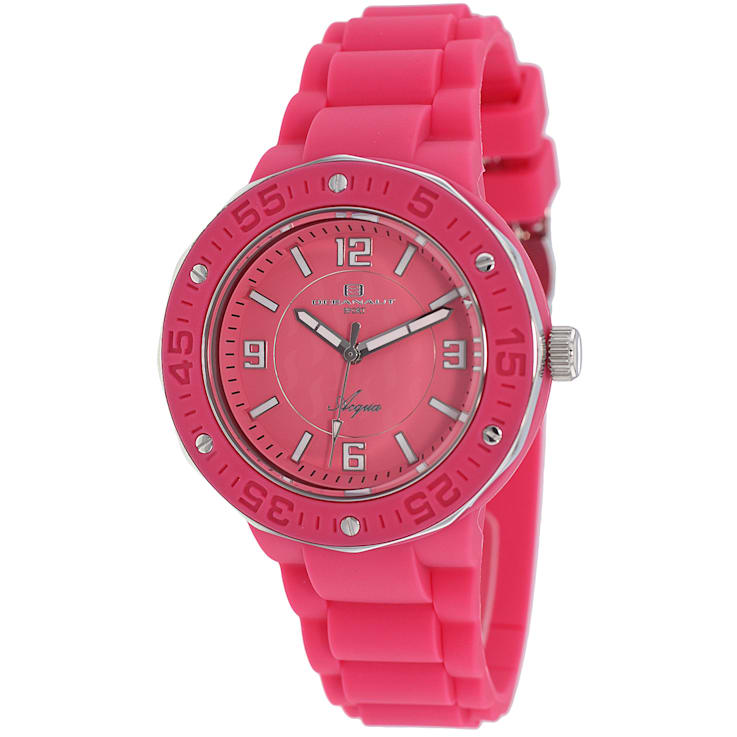 Oceanaut Women's Acqua Pink Dial, Pink Rubber Strap Watch