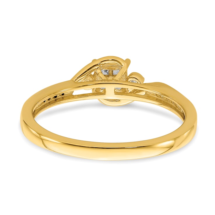 10K Yellow Gold Lab Grown Diamond Cluster Engagement Ring 0.19ctw