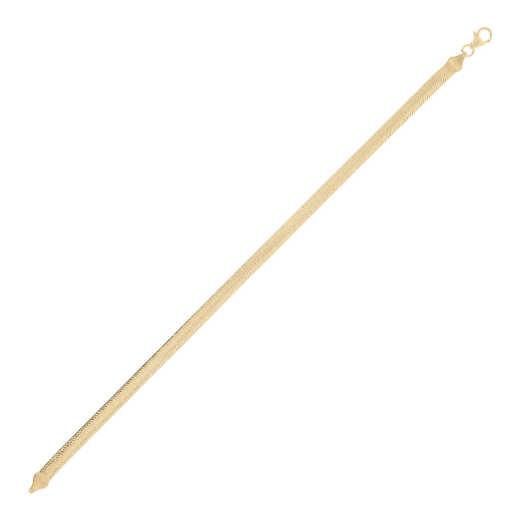 18K Yellow Gold Plated Polished Herringbone Anklet