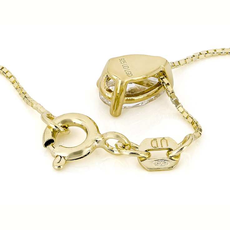 Pear Shape Lab-Grown Diamond Slide Pendant In 14K Gold Over Sterling
Silver 0.50ctw