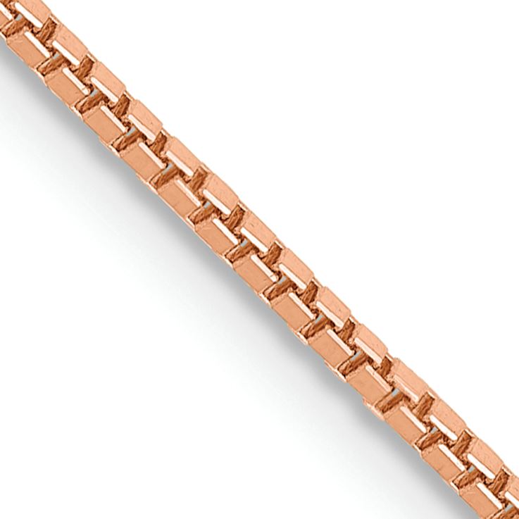14k Rose Gold 1mm Solid Box 16 Inch Chain