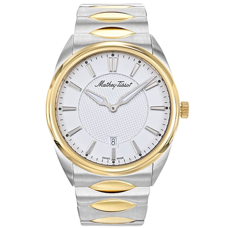 Mathey Tissot Men's Classic Yellow Bezel Two-tone Stainless Steel Watch
