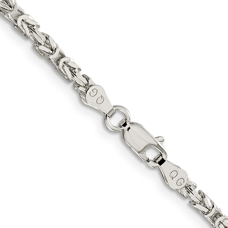 Sterling Silver 2.5mm Byzantine Chain Necklace