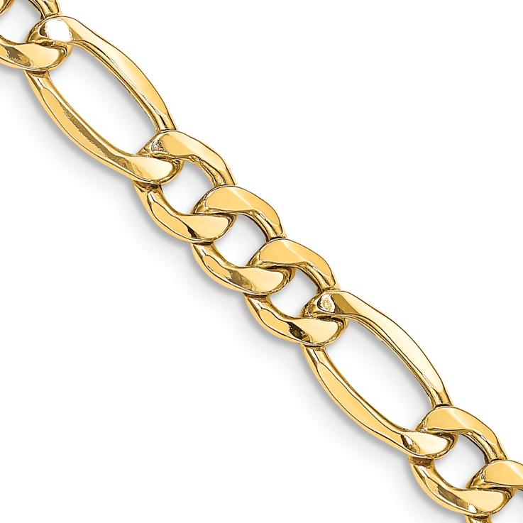 14k Yellow Gold 8.5mm Figaro Link 26 Inch Chain