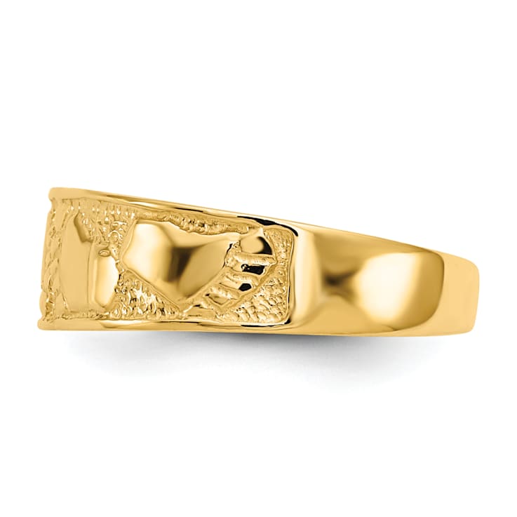 14K Yellow Gold Footprints Toe Ring