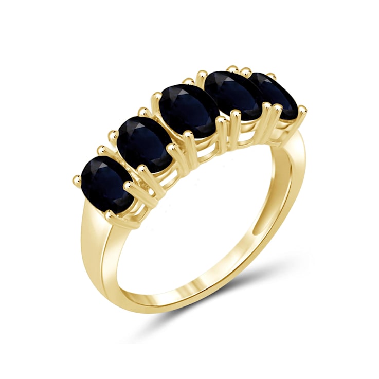 Black Sapphire 14K Gold Over Sterling Silver Ring 2.80ctw