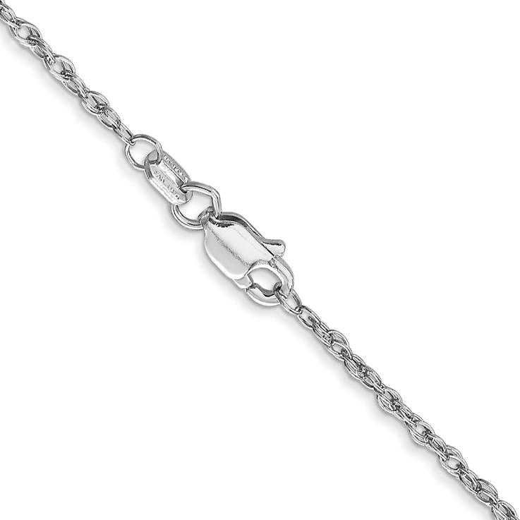 14k White Gold 1.3mm Heavy-Baby Rope Chain 26 Inches
