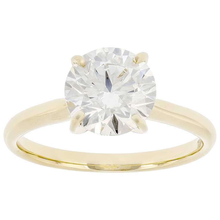 Lab-Grown Diamond Solitaire Ring In 14K Gold 2.00ct