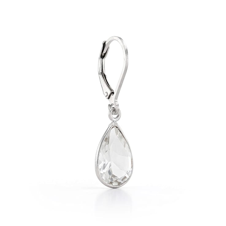 White Topaz Rhodium Over Sterling Silver Earrings 5.00ctw