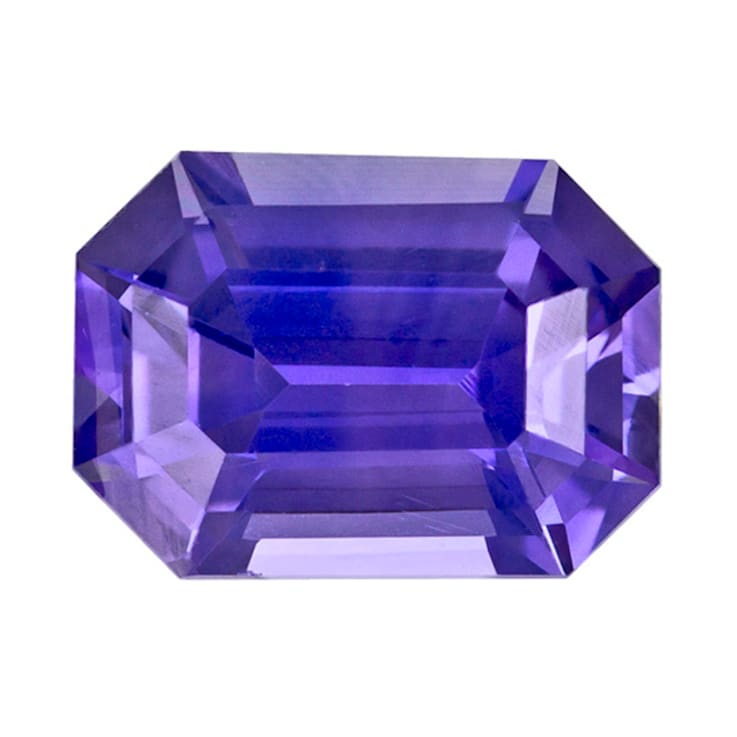 Purple Sapphire Loose Gemstone Unheated 6.66x4.83mm Emerald Cut