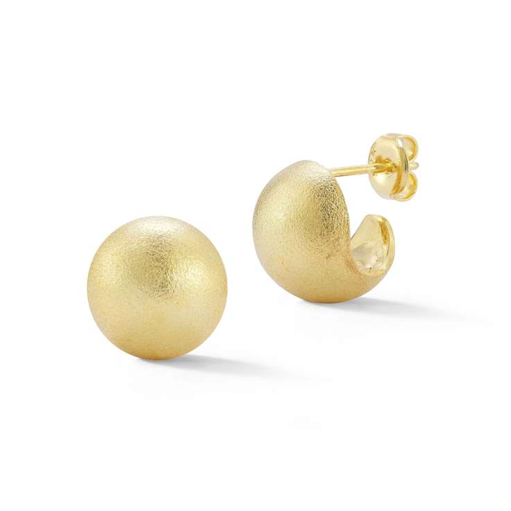 Sterling Statements 14K Yellow Gold Over Sterling Silver Satin J-Hoop
Huggie Earrings