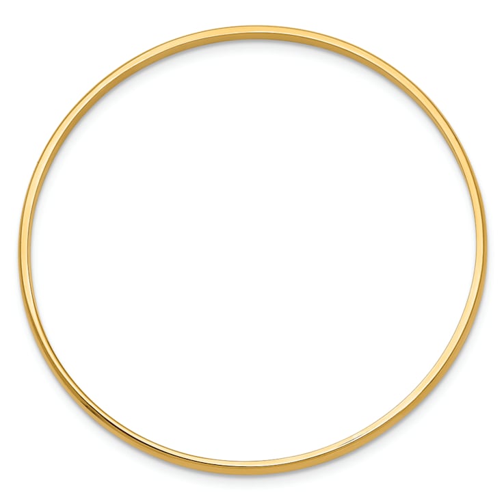14k Yellow Gold 2.5mm Slip-on Baby Bangle Bracelet