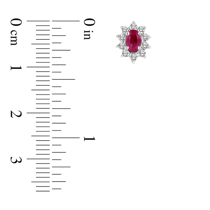 0.70ctw Ruby and Diamond Earrings in 14k White Gold