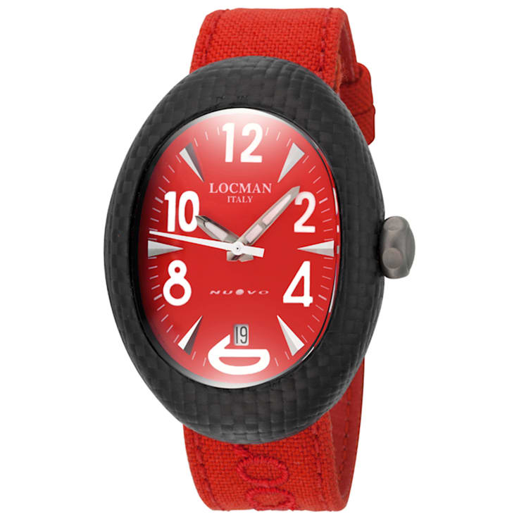 Locman Women's Nuovo Carbonio Red Silicone Strap Watch