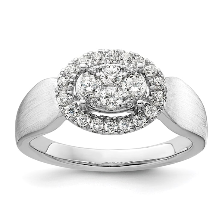 Rhodium Over 14K White Gold Lab Grown Diamond VS/SI GH, Cluster Ring 0.497ctw