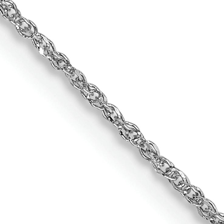 Rhodium over 14k White Gold Solid 0.70mm Rope 22 Inch Chain