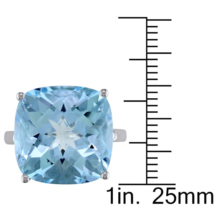 Sky Blue Topaz 14K White Gold Ring 18.45ctw