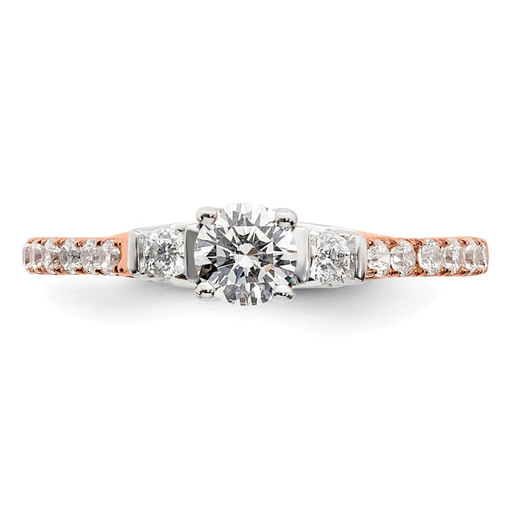 10K Two-tone Lab Grown Diamond VS/SI GH, Complete Engagement Ring 0.71ctw