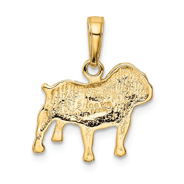 14k Yellow Gold Textured Bulldog Charm