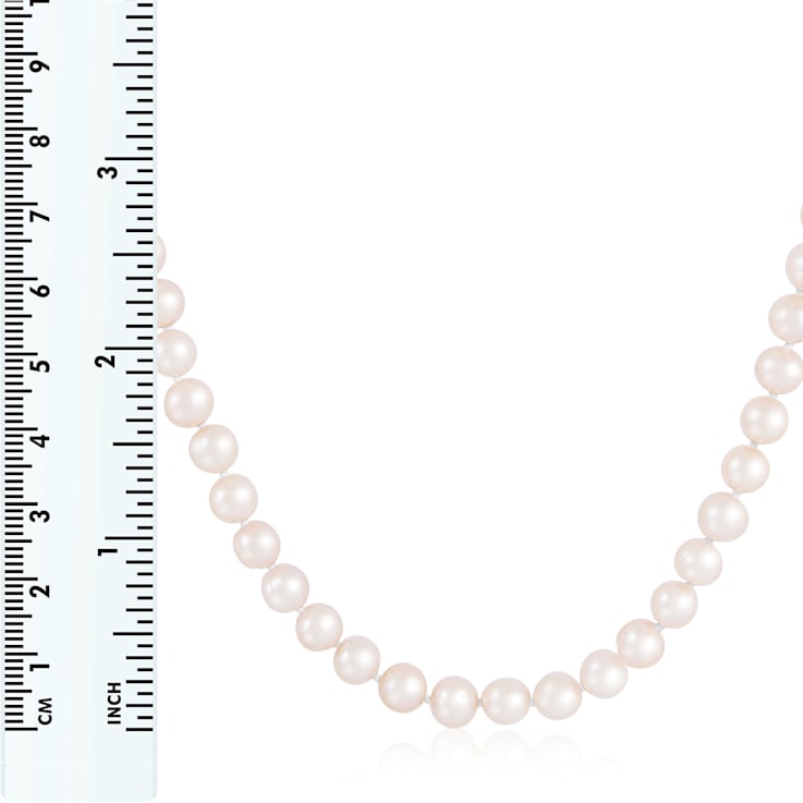 7-8mm White Cultured Freshwater Pearl endless Necklace