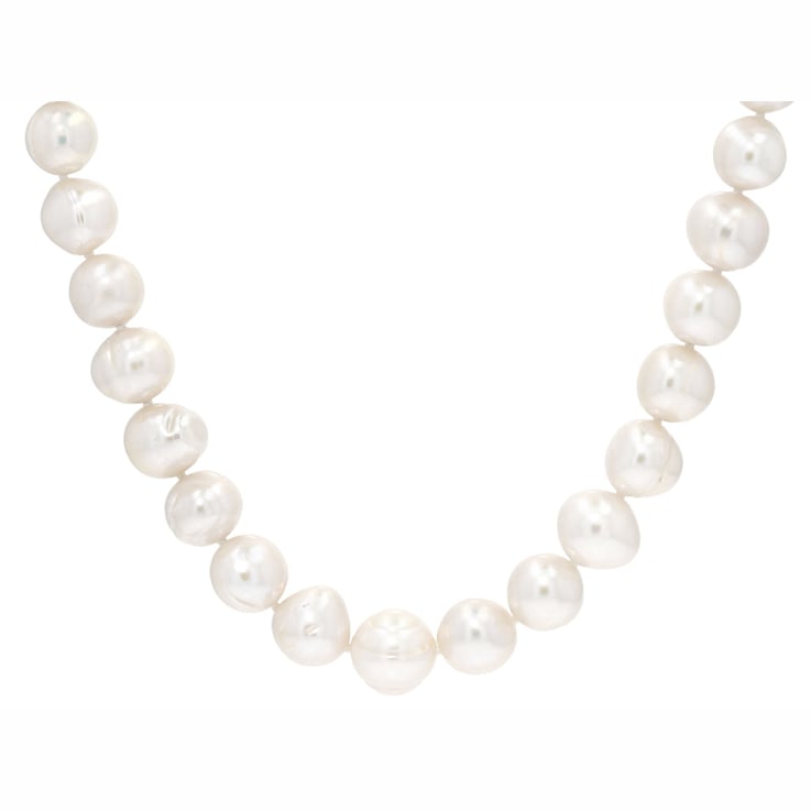 Freshwater Pearl Beaded Necklace In Sterling Silver