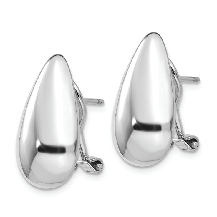 Rhodium Over 14k White Gold Tear Drop Earrings