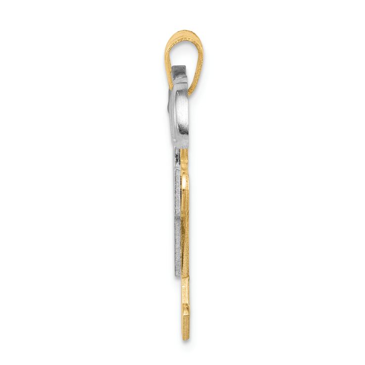 14K Two-tone Gold Satin Large Double Boys Charm