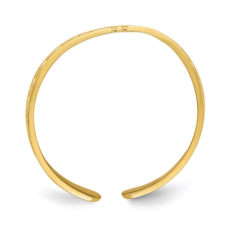 14K Yellow Gold Heart Design Adjustable Toe Ring 111N8A