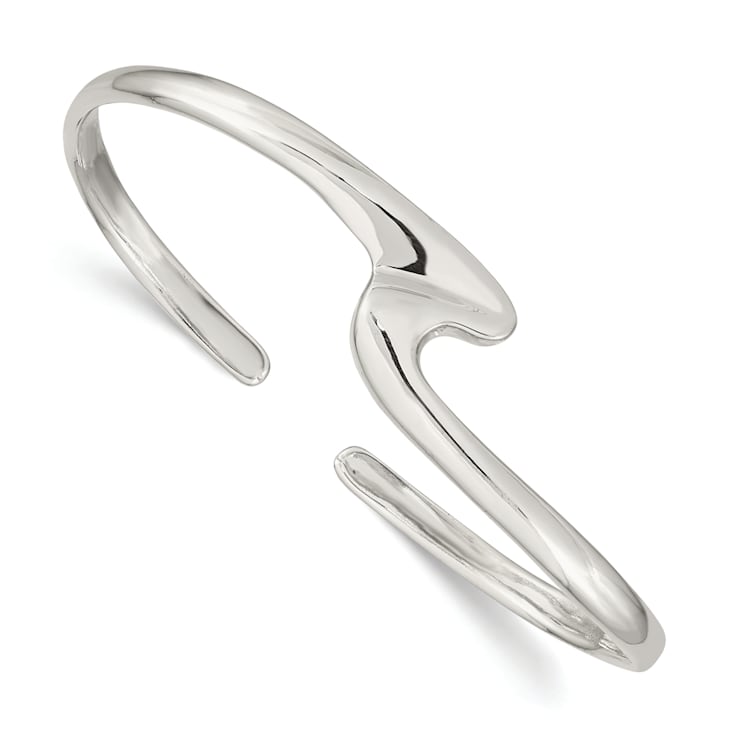 Sterling Silver Polished Fancy Cuff Bracelet
