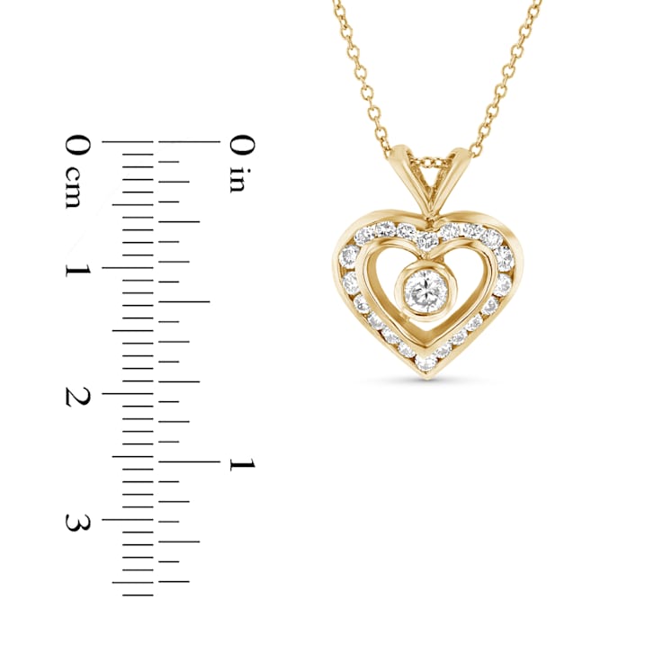 0.60ctw Diamond Heart Pendant with chain in 14k Yellow Gold