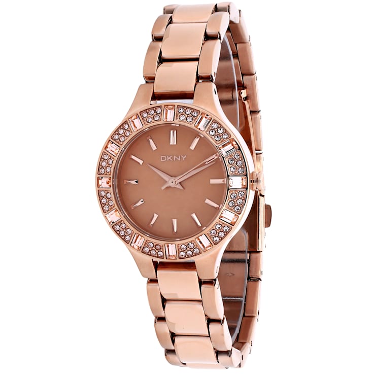 DKNY Women's Chambers Rose Dial, Rose Stainless Steel Bracelet Watch