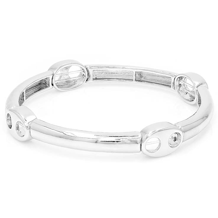 Mixed-Metal Mariner Station Stretch Bracelet Set Of 2