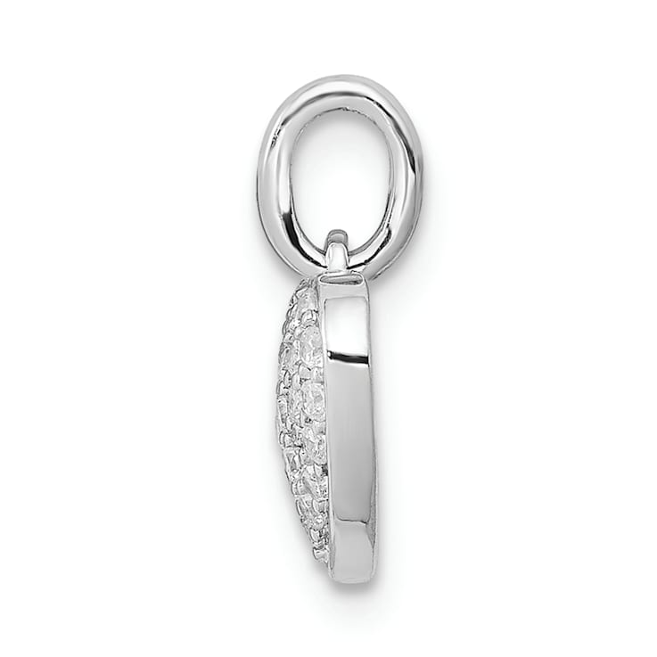 Rhodium Over 14k White Gold Diamond Heart Pendant