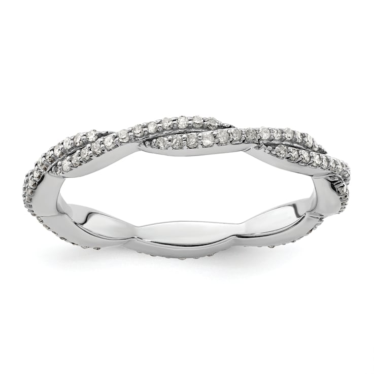 Sterling Silver Stackable Expressions Polished Diamond Ring 0.264ctw