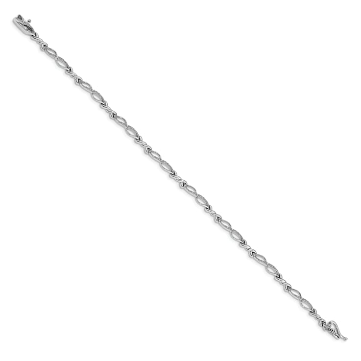 Rhodium Over 14k White Gold Diamond Bracelet