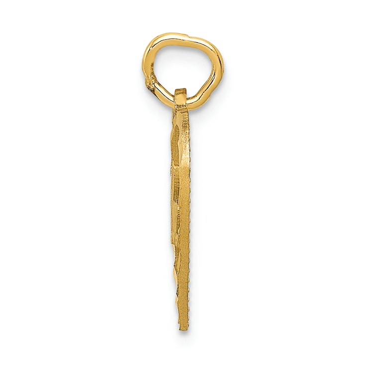 14k Yellow Gold Textured P.S. I Love You pendant