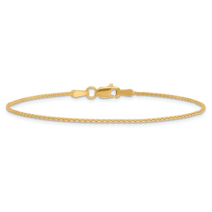 14k Yellow Gold 1.2mm Parisian Wheat Link Bracelet