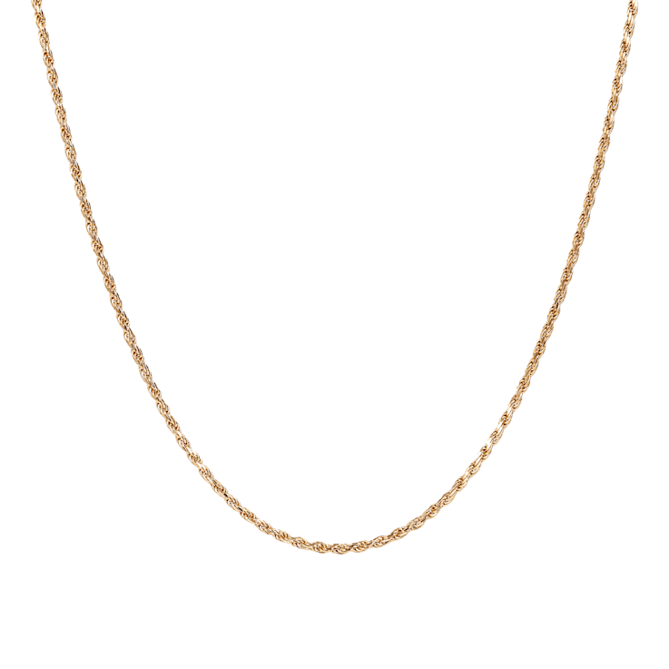 18K Yellow Gold Plated Sterling Silver 1.46 mm Adjustable Rope Chain
22" Necklace