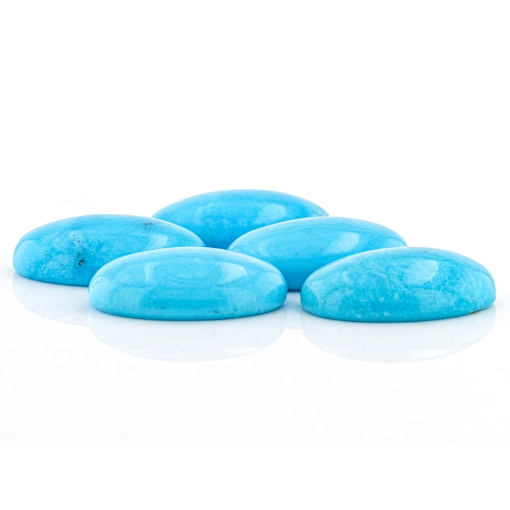 Sleeping Beauty Turquoise 10x7mm Oval Cabochon Set of 5
